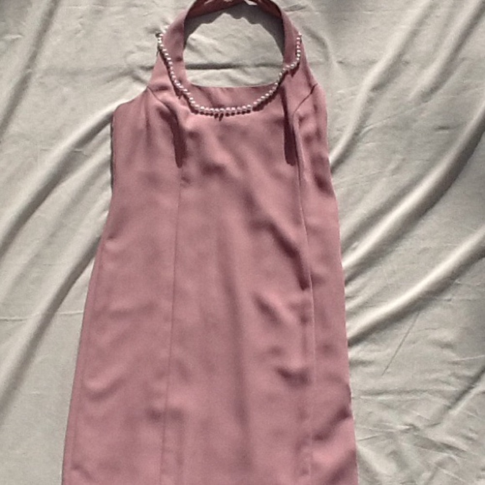 Crepe halter dress